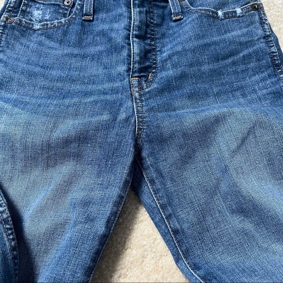 Madewell Pants Womens 25 Distressed Blue Step Hem Denim High Rise Skinny Jeans - Picture 9 of 10